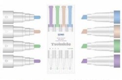 Gıpta F1530 Fosforlu Markör Pastel Simli Çift Uç 4Renk Set - 1