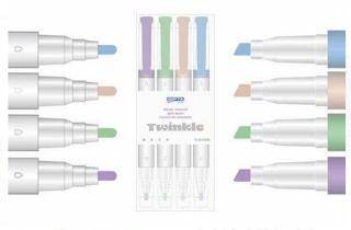 Gıpta F1530 Fosforlu Markör Pastel Simli Çift Uç 4Renk Set - 1