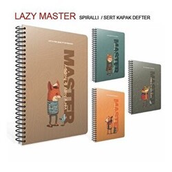 Gıpta Lazy Master Defter Spiralli Sert Kapak 17x24 Cm 120 Yaprak Çizgili - Gıpta