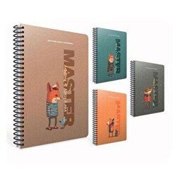 Gıpta Lazy Master Spiralli Karton Kapak Defter 17X24 80 Yp Çizgili - Gıpta