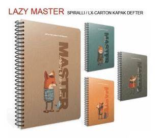 Gıpta Lazy Master Spiralli Karton Kapak Defter A4 80 Yaprak Çizgili - 1
