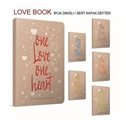 Gıpta Love Book Defter Çizgili İplik Dikişli Sert Kapak 120 Yaprak 13x21 Cm - Gıpta