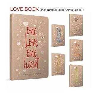 Gıpta Love Book Defter Çizgili İplik Dikişli Sert Kapak 120 Yaprak 13x21 Cm - 1