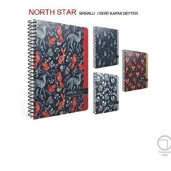Gıpta North Star Defter Spiralli Sert Kapak 17x24 Cm 120 Yaprak Çizgili - Gıpta