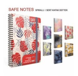 Gıpta Safe Notes Çizgili Defter Spiralli Sert Kapak 120 Yaprak 17x24 Cm - Gıpta
