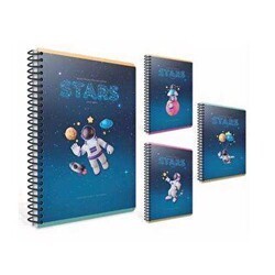 Gıpta Stars Spiralli Karton Kapak A6 80 Yaprak Çizgili - Gıpta