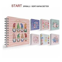 Gıpta Start Spiralli Sert Kapak Defter 16x16 Cm 100 Yaprak Noktalı - Gıpta