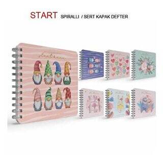 Gıpta Start Spiralli Sert Kapak Defter 16x16 Cm 100 Yaprak Noktalı - 1