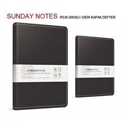 Gıpta Sunday Notes İplik Dikiş Deri Kapak Defter 17x24 Cm 140 Yaprak Kare - Gıpta