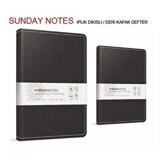 Gıpta Sunday Notes İplik Dikiş Deri Kapak Defter 17x24 Cm 140 Yaprak Kare - 1