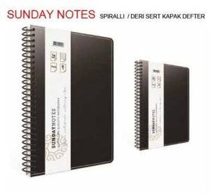 Gıpta Sunday Notes Spiralli Deri Kapak Defter A4 140 Yaprak Çizgili - 1