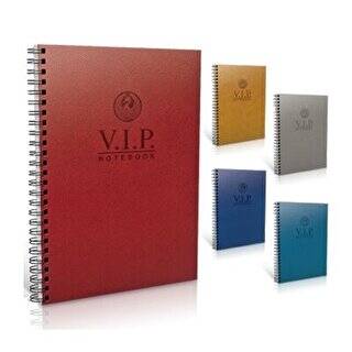 Gıpta Vip Defter Kareli Spiralli Deri Kaplı 140 Yaprak 17x24 Cm - 1