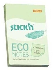 Gıpta Yapışkanlı Not Kağıdı 76X51 Eco Notes Pastel Yeşil 100 Yaprak - Gıpta