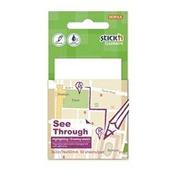 Gıpta Yapışkanlı Not Kağıdı 76X51 Yarı Saydam Beyaz 50 Yaprak 21708 - Gıpta