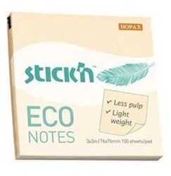 Gıpta Yapışkanlı Not Kağıdı 76x76 Eco Notes Patel Sarı 100 Yaprak - Gıpta