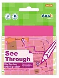 Gıpta Yapışkanlı Not Kağıdı 76X76 Yarı Saydam Neon Pembe 50 Yaprak - Gıpta