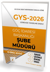 GYS 2026 Görevde Yükselme Sınavı Göç İdaresi Başkanlığı Şube Müdürü Tamamı Çözümlü 3 Deneme Sınavı - Pelikan Tıp Teknik Yayıncılık