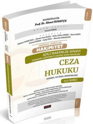 HAKİMİYET Adli Hakimlik Ceza Hukuku Çıkmış Soru - 1