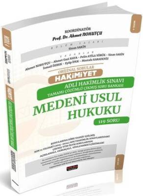 HAKİMİYET Adli Hakimlik Medeni Usul Hukuku Çıkmış Soru Bankası - 1