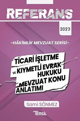 Temsil Kitap Hakimlik Ticari İşletme ve Kıymetli Evrak Hukuku Mevzuat Konu Anlatımı - 1