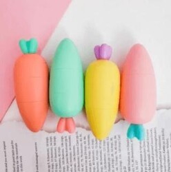 Havuç Şekilli Pastel Fosforlu Kalem 4Lü - MDS