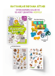 Hayvanlar Boyama Kitabı - Oyun Hamuru, Oyuncak ve Çıkartma Hediyeli - Bigkids Yayınları