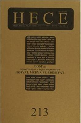 Hece Aylık Edebiyat Dergisi Sayı: 213 Eylül 2014 - 1