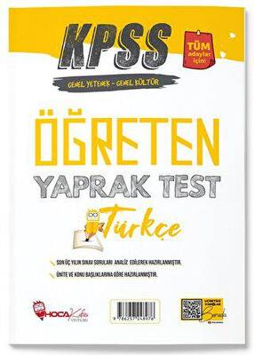 Hoca Kafası Yayınları Hoca Kafası KPSS Türkçe Öğreten Yaprak Test - 1