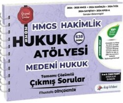 Hukuk Atölyesi Hakimlik HMGS Hukuk Mesleklerine Giriş Sınavı Medeni Hukuk Tamamı Çözümlü Çıkmış Sorular - Dizgi Kitap