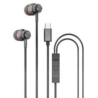 Hytech HY-XBK56 TypeC Telefon Uyumlu Metal Siyah Kulak İçi Mikrofonlu Kulaklık - 1