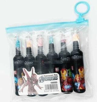 İbiş Dl-2038 Fosforlu Kalem Çantalı Avengers Şişe 6Lı - 1