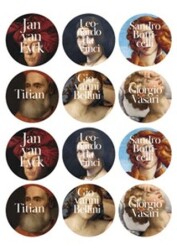 İkonik Tablolar Sticker 12`li - Fol Kitap