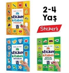 İlk Sticker Kitabım 2-4 Yaş - Yapıştır-Çiz-Boya Taşıtlar-Hayvanlar-Yiyecekler - Yükselen Zeka Yayınları