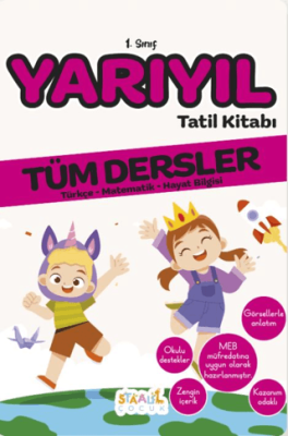 İlkokul 1. Sınıf Kaynak Kitapları Serisi - 1. Sınıf Yarıyıl Tatil Kitabı Yeni Müfredat - 1