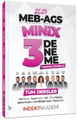 İndeks Akademi Yayıncılık İndeks Akademi 2025 MEB-AGS Tüm Dersler MiniX 3 Deneme Çözümlü İndeks Akademi Yayıncılık - 1