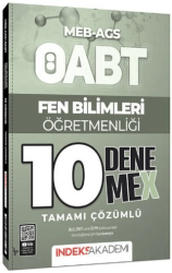 ÖABT MEB - AGS Fen Bilimleri Öğretmenliği 10 DenemeX Çözümlü - İndeks Akademi Yayıncılık