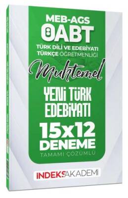 İndeks Akademi Yayıncılık ÖABT MEB-AGS Muhtemel Türk Dili Edebiyatı-Türkçe Yeni Türk Edebiyatı 15x12 Deneme Çözümlü - 1