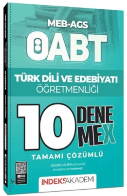 İndeks Akademi Yayıncılık ÖABT MEB-AGS Türk Dili ve Edebiyatı Öğretmenliği 10 DenemeX Çözümlü - 1