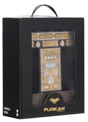 Kabe Serisi Orta Boy Flok Kaplamalı Ahşap Muhafazalı Kutu + Orta Boy Sıvama Kapak Kabe Arapça Kuran-ı Kerim + Taşıma Çantası Hediye Seti 90089 - Furkan Neşriyat
