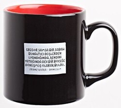 Kafka Dönüşüm Kupa Dışı Siyah İçi Kırmızı Seramik - Can Dükkan