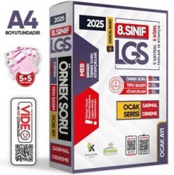Karakutu Yayın 2025 8. Sınıf LGS Ocak Ayı MEB Örnek Soru Tıpkı Basım 5li Sarmal Deneme Paketi Video-PDF Çözümlü - Karakutu Yayın