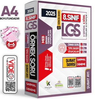 Karakutu Yayın 2025 8. Sınıf LGS Şubat Ayı MEB Örnek Soru Tıpkı Basım 6lı Sarmal Deneme Paketi Video-PDF Çözümlü - 1