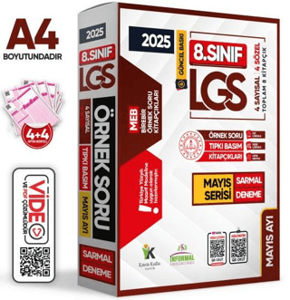 Karakutu Yayın 2025 8. Sınıf LGS Mayıs Ayı MEB Örnek Soru Tıpkı Basım 4lü Sarmal Deneme Paketi Video-PDF Çözümlü - 1