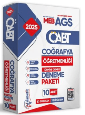 Karakutu Yayın 2025 MEB-AGS ÖABT Yeni Sistem Coğrafya Öğretmenliği 10lu Paket Deneme Çözümlü Türkiye Geneli - 1