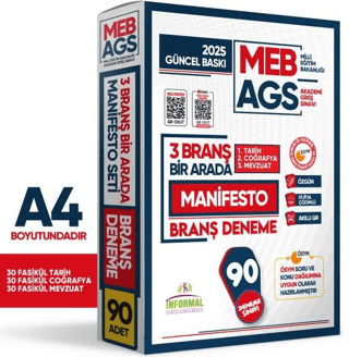 Karakutu Yayın 2025 MEB AGS Tarih-Coğrafya-Mevzuat Manifesto 90 Adet Branş Deneme 3x30 Fasikül Seti Çözümlü - 1