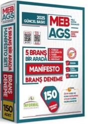 2025 MEB AGS Türkçe-Matematik-Tarih-Coğrafya-Mevzuat Manifesto Branş Denemesi 150 Adet Fasikül Seti - Karakutu Yayın