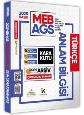 Karakutu Yayın 2025 MEB-AGS Türkçenin Kara Kutusu Anlam Bilgisi Sözcük-Cümle Çıkmış Soru Bankası Video- PDF Çözümlü - 1