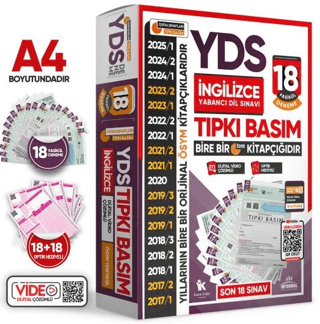 2025 YDS İngilizce ÖSYM Tıpkı Basım Çıkmış Soru 18li Deneme Paketi Video-PDF Çözümlü Türkiye Geneli - 1