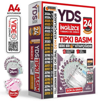 Karakutu Yayın 2025 YDS İngilizce ÖSYM Tıpkı Basım Çıkmış Soru 24lü Deneme Paketi Türkiye Geneli Video-PDF Çözümlü - 1
