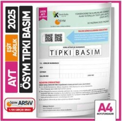 Karakutu Yayın 2025 YKS-AYT Eşit ağırlık TM ÖSYM Tıpkı Basım Çıkmış Soru Deneme Kitapçığı - Karakutu Yayın